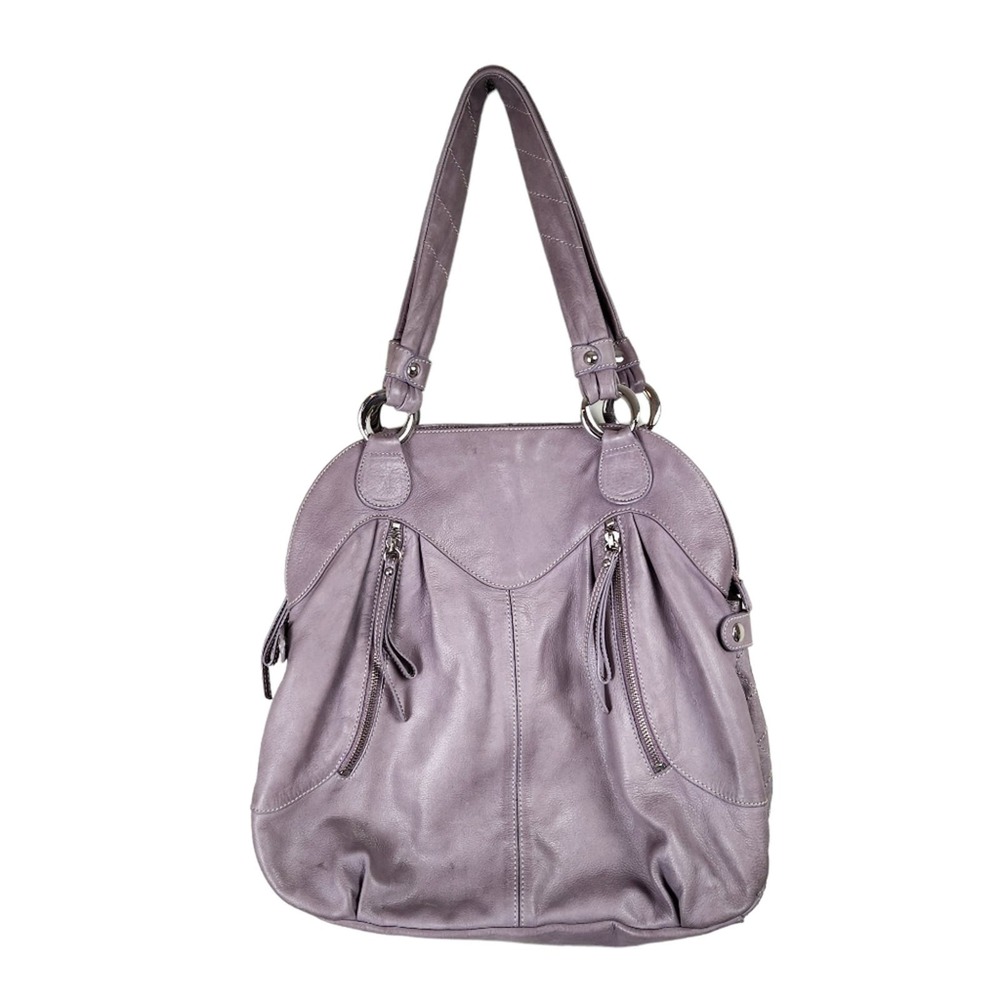 L'incontro Leather Shoulder Bag Lavender Grey